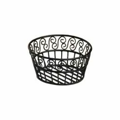 Discount ⭐ American Metalcraft BLSB93 - Bread Basket, 9" Dia., Black Scroll Design ⭐