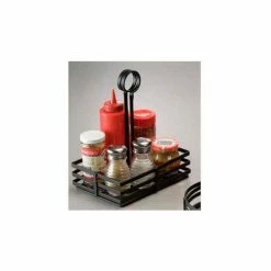 Brand new ⭐ American Metalcraft FWC68 - Condiment Basket, 8 x 6 x 9-1/2, Flat Coil, Slotted Handles, Black 👏