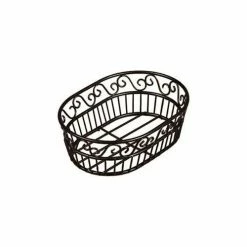 New 🤩 American Metalcraft OSC9 - Bread Basket, 6" x 9", Oval, Black Scroll Design 🔔