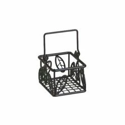 Hot Sale ✔️ American Metalcraft SBL353 - Sugar Packet Basket, 5 x 3 x 3, Leaf Design, Black 🎁