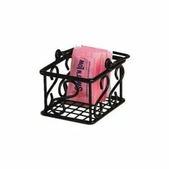 Buy 💯 American Metalcraft SBS533 - Sugar Packet Basket, 5 x 3 x 3, Scroll Design, Black 🔥