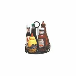 Discount 🛒 American Metalcraft WBCC8 - Ironworks Condiment Rack, 7-3/4" Dia., Black Wrought Iron ✨