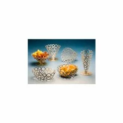 Discount ✔️ American Metalcraft WCW81 - Go-Go Basket, 8" Dia., Round Shape, Ring Design, Silver Finish ⌛