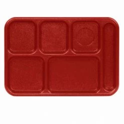 Budget 🎉 Cambro 10146CW416 - School Tray 10" x 14" 6 Compartment, Cranberry - Pkg Qty 24 ⭐