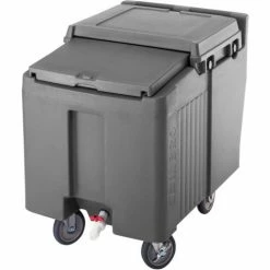 Coupon 👍 Cambro ICS175L191 - Ice Caddy, Granite Gray, 175 Lbs. Cap., Short, 2 Fixed, 2 Swivel, 1 with Brake 👏