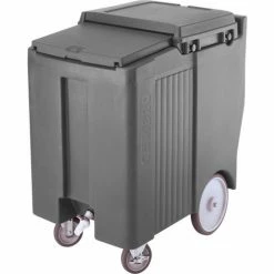 New 😉 Cambro ICS175TB191 - Ice Caddy, Gray, 175lbs. Cap, Tall, 2 Swivel, 1 w/Brake, 2, 10" Easy Wheels 🌟