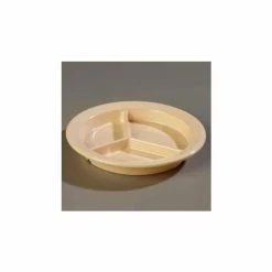 Coupon 🔥 Carlisle 4351625 - Dallas Ware® 3-Compartment Deep Plate 9", Tan - Pkg Qty 24 🥰