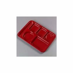 Cheapest 🎉 Carlisle 4398085 - Left-Hand Heavy Weight 6-Compartment Tray, Dark Cranberry - Pkg Qty 12 🎁