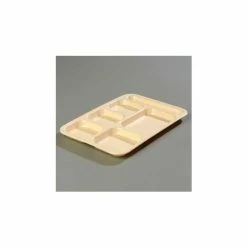 Wholesale 👏 Carlisle 4398825 - Right-Hand Heavy Weight Compartment Tray, Tan - Pkg Qty 12 🤩