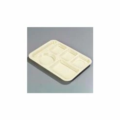 Discount 🎁 Carlisle P61425 - Left-Hand 6-Compartment Tray, Tan - Pkg Qty 24 ⭐