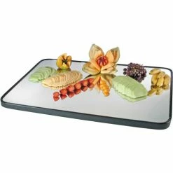 Flash Sale 🌟 Cal-Mil RR243 Rectangle Mirror Tray with Black Trim 24"W x 18"D x 1"H 🎉