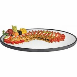 Deals ✨ Cal-Mil RR322 - Oval Mirror Tray with Black Trim 24"W x 32"D x 1"H 🧨