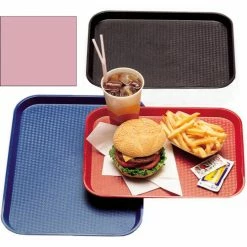 Promo 🥰 Cambro 1418FF409 - Tray Fast Food 14" x 18", Blush - Pkg Qty 12 ✨