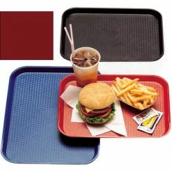 Budget ⭐ Cambro 1418FF416 - Tray Fast Food 14" x 18", Cranberry - Pkg Qty 12 🎉