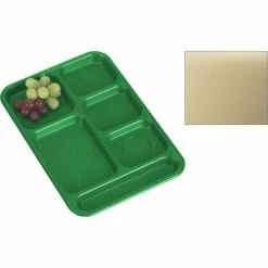 Brand new ⭐ Cambro PS1014161 - School Tray, 10" x 14" 6 Compartment, Tan - Pkg Qty 24 🎉