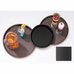 Best Sale 😍 Cambro PT1400167 - Tray Polytread 14" Round, Brown - Pkg Qty 12 🔔 -Serveware & Tableware Sales Store Cambro PT1400167