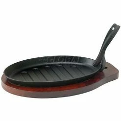 Best Pirce ✔️ Winco ISP-3 Cast Iron Steak Platter w/ Wood Underline & Gripper - Pkg Qty 12 🎉