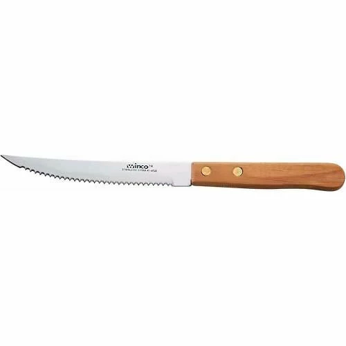 Brand new ๐ Winco K-45W Steak Knife, 4-1/2"L, Wood Handle, Serrated Blade, 12/Pack ๐คฉ 1 Brand new ๐ Winco K-45W Steak Knife, 4-1/2"L, Wood Handle, Serrated Blade, 12/Pack ๐คฉ