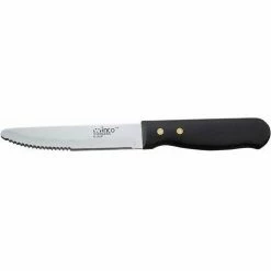 Top 10 🎁 Winco K-85P Jumbo Steak Knife, 5"L, Black Pastic Handle, Round Tip, Serrated Blade - Pkg Qty 2 ❤️