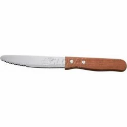 Discount ⭐ Winco KB-15W Extra Large Steak Knife, 5"L, Wood Handle, Serrated Blade, Heavy Duty, 12/Pack ✔️