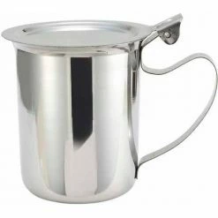 Best Pirce 👏 Winco SCT-10F Stackable Creamer W/ Flat Cover, 10 Oz., Stainless Steel, Stackable - Pkg Qty 24 🔔