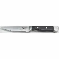 New 🛒 Winco SK-1 Heavy-Duty Steak Knife, 5"L, Black Polypropylene Handle, High Carbon Steel, Pointed Tip - Pkg Qty 6 🌟