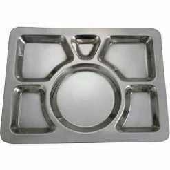 Cheap ✨ Winco SMT-1 6 Compartment Mess Tray, 15-1/2"L, 11-1/2"W, Stainless Steel, Rectangular, Style A - Pkg Qty 24 🔥