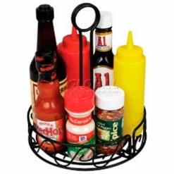 Hot Sale 🌟 Winco WBKH-7R Round Black Wire Condiment Caddy - Pkg Qty 12 🧨