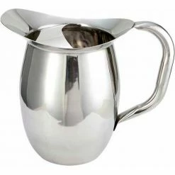 New ✔️ Winco WPB-3 Deluxe Bell Pitcher, 3 Qt, Stainless Steel - Pkg Qty 3 😍