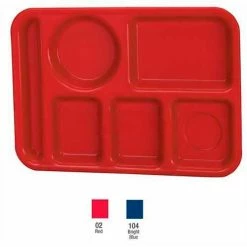 Brand new 😍 Vollrath® Traex Polypropylene School Compartment Trays, 2614-02, Left Hand Tray, Red - Pkg Qty 24 🥰